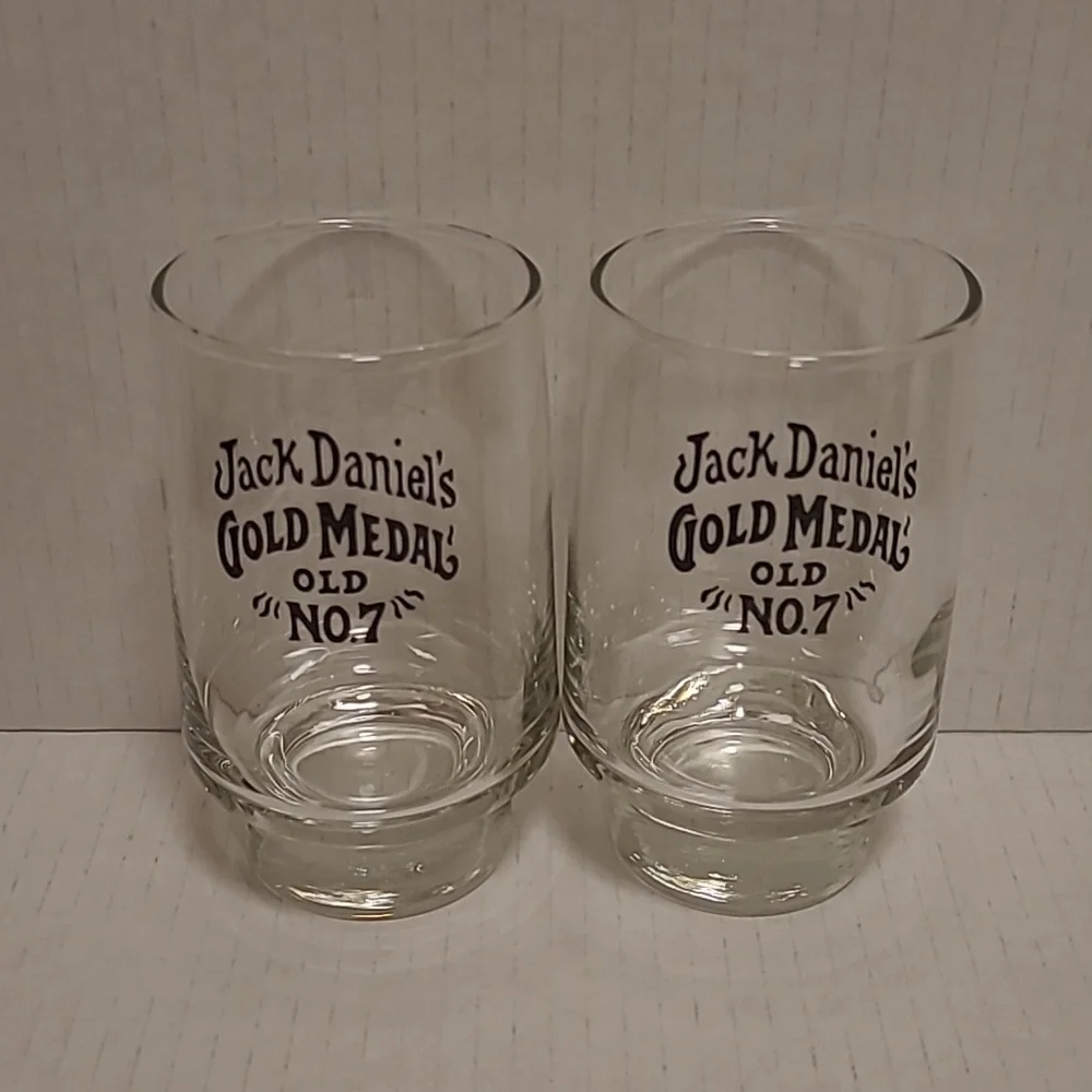 Pair of Jack Daniels Gold Medal No.7 Whiskey Glasses